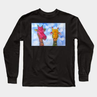 Quirky, Colourful Giraffes Long Sleeve T-Shirt